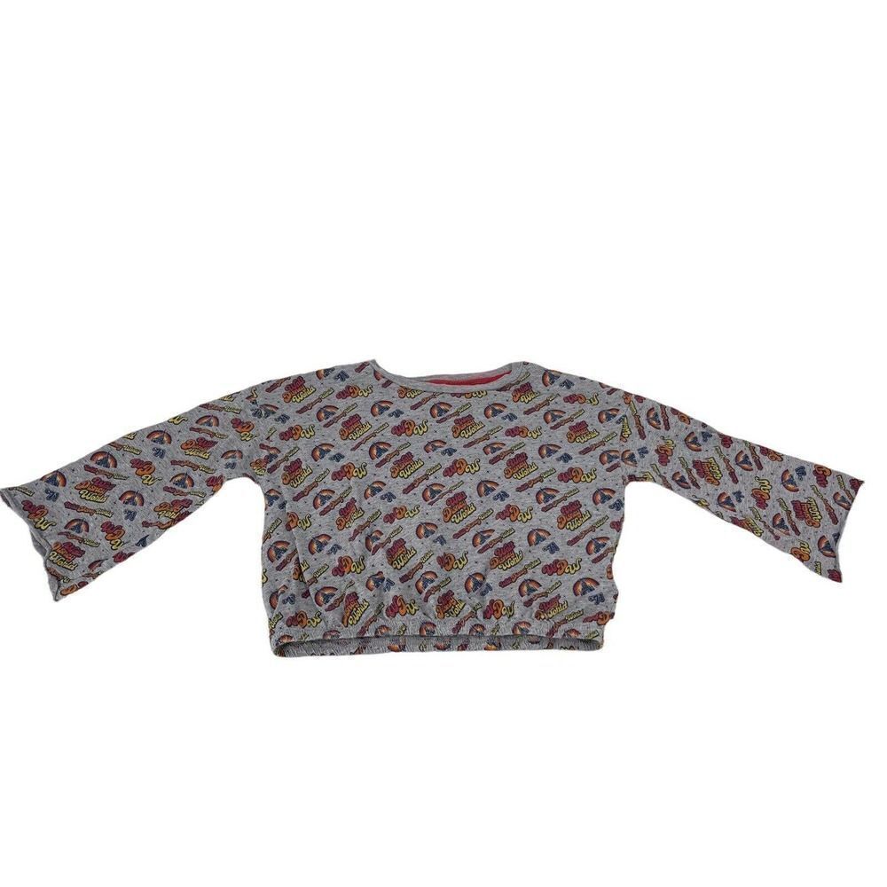 Walt Disney World Retro Shirt Girls Size M 71 Cropped 3/4 Sleeve Gray Casual Top